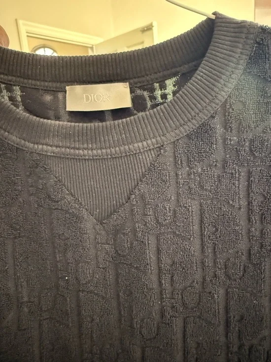 Dior Black Textured Crewneck Top - Picture 6 of 6